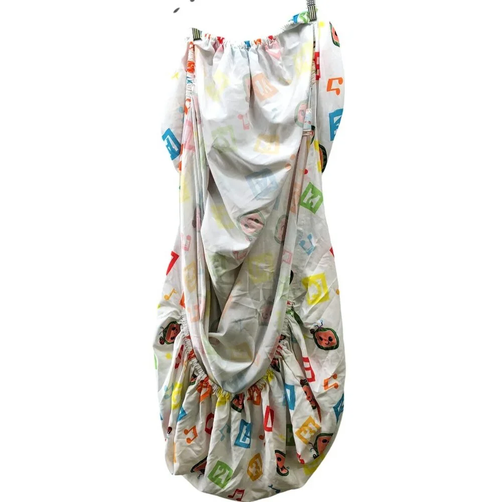 Cocomelon Fitted‎ Crib Sheet Toddler Baby White Multicolor Microfiber